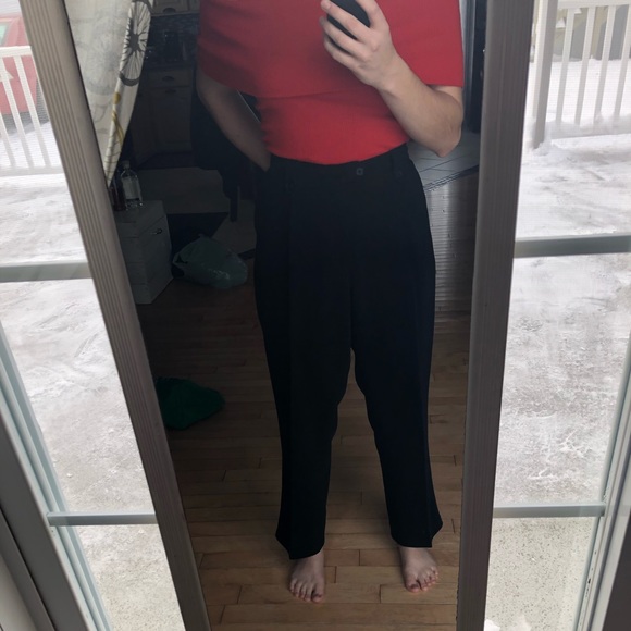 Black Jessica high waisted polyester pants - Picture 2 of 3